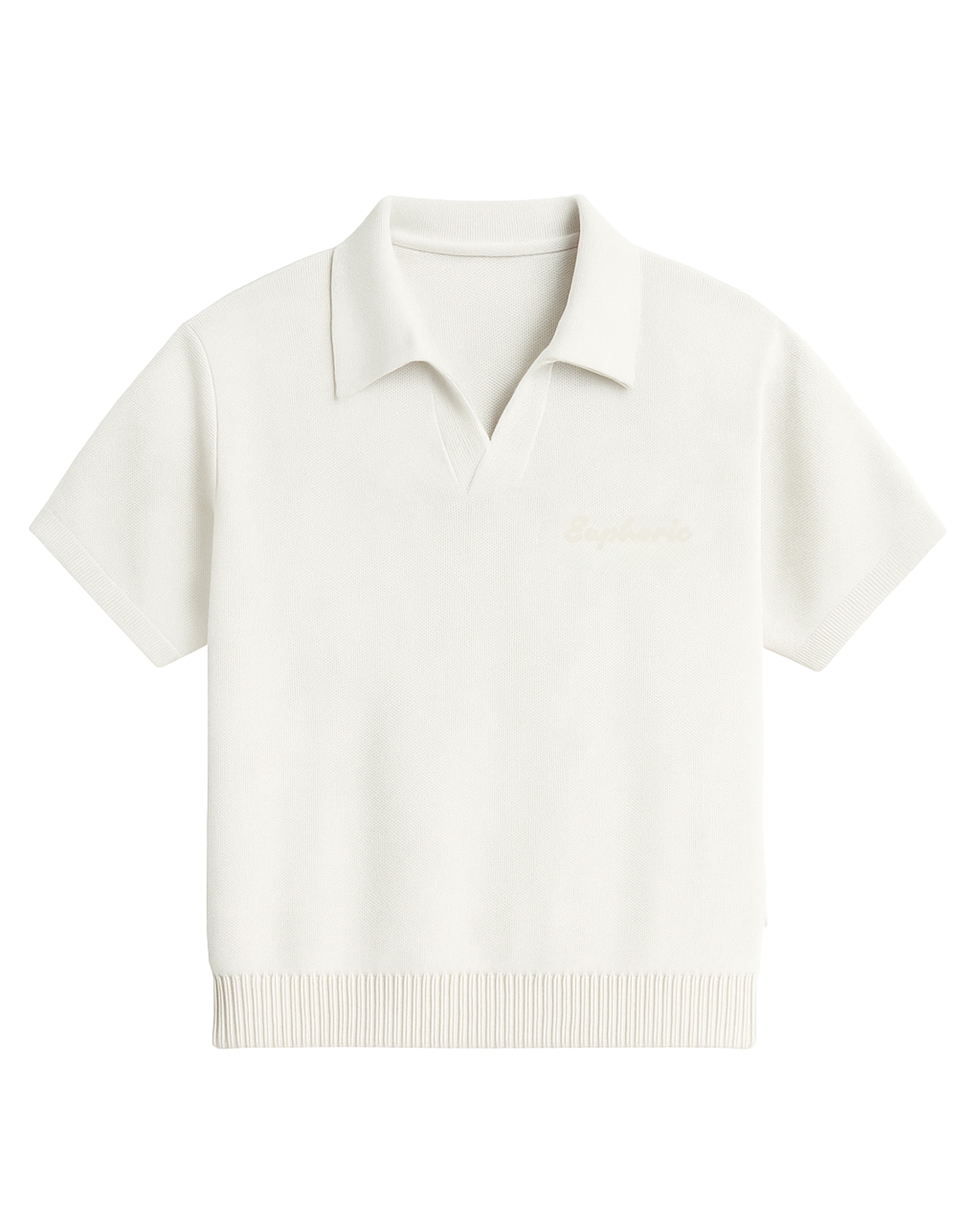 EUPHORIC TEXTURED POLO SHIRT (BRIGHT WHITE)