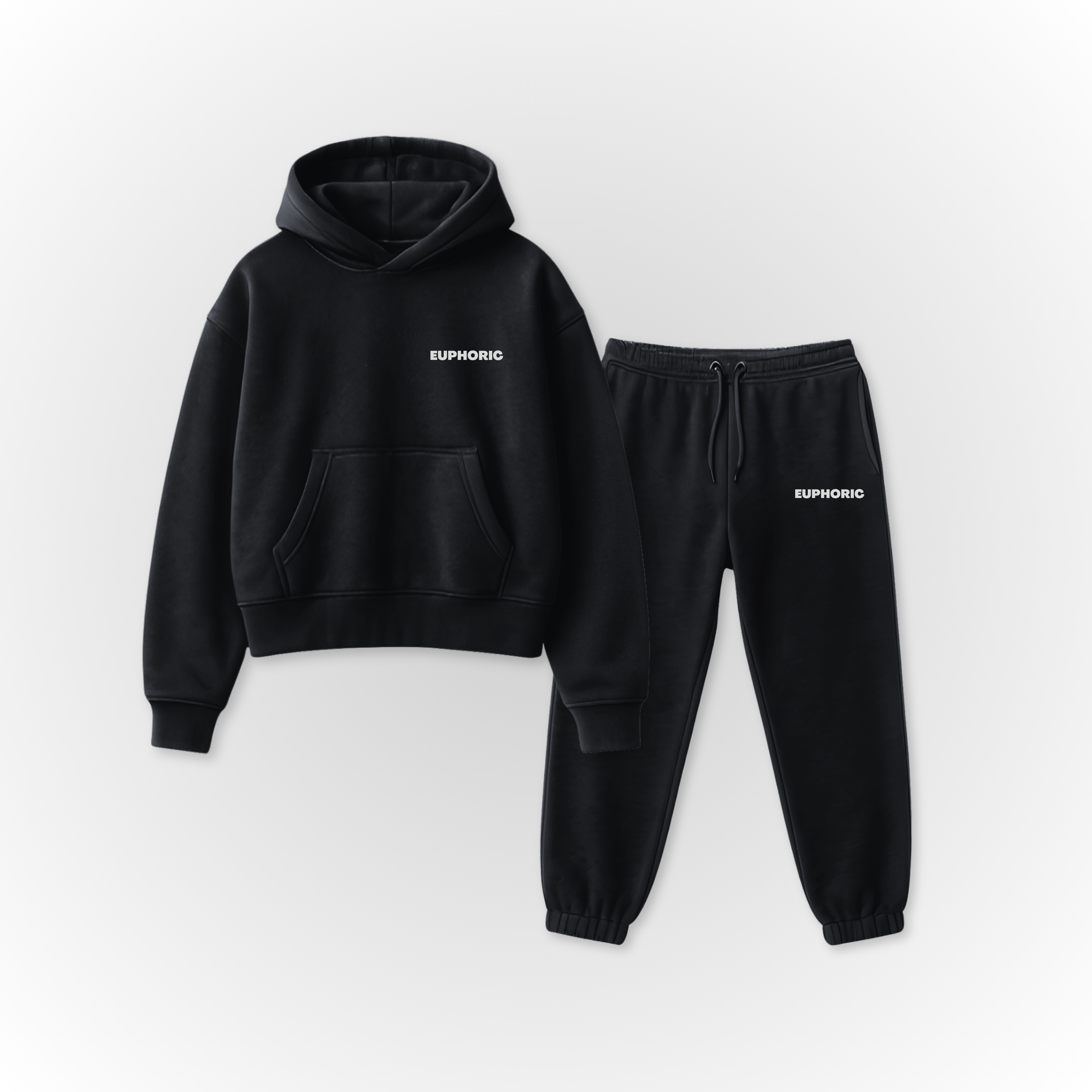 EUPHORIC ESSENTIAL TRACKSUIT SET (JET BLACK)