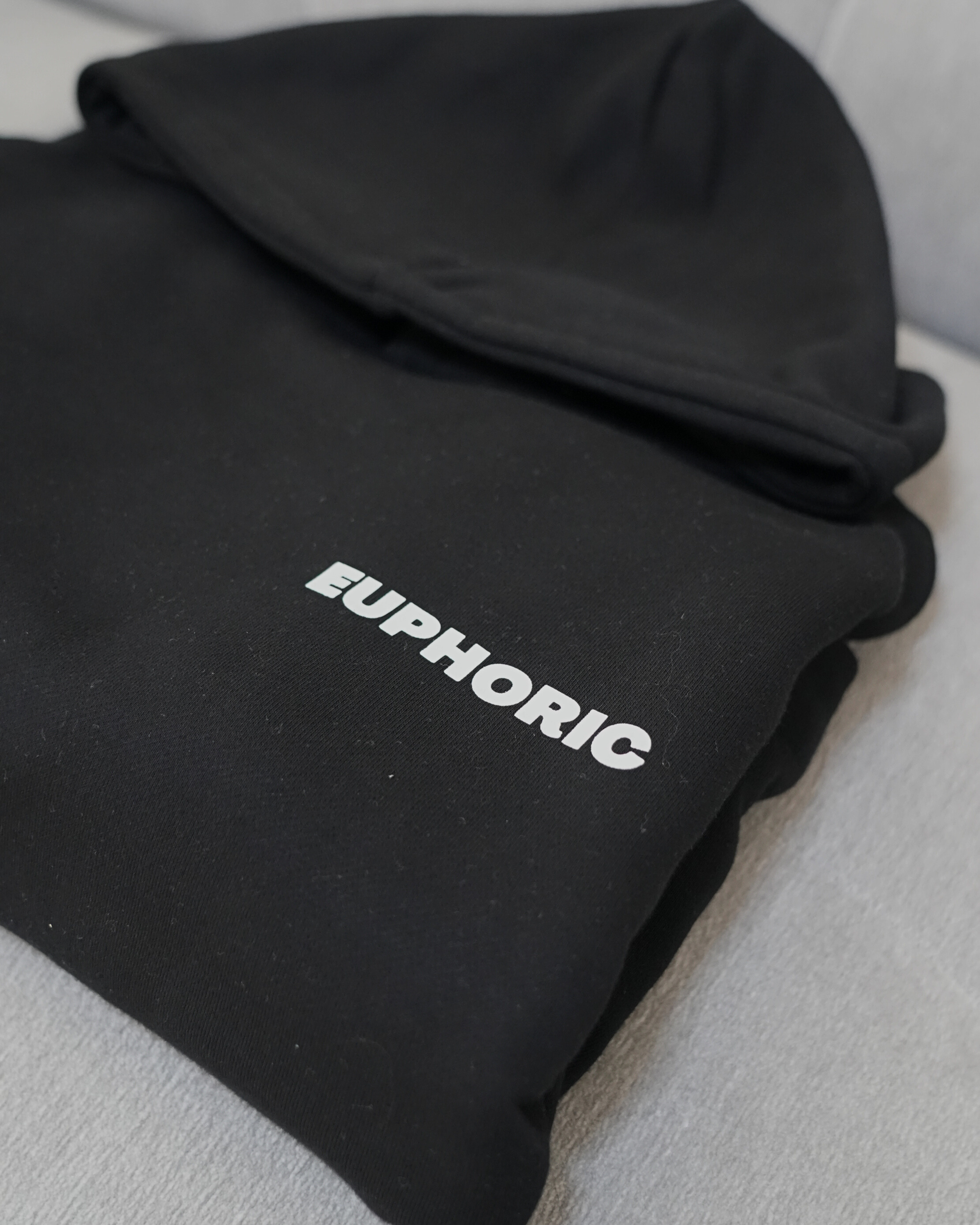 EUPHORIC ESSENTIAL HOODIE. Dopamine Department (JET BLACK)