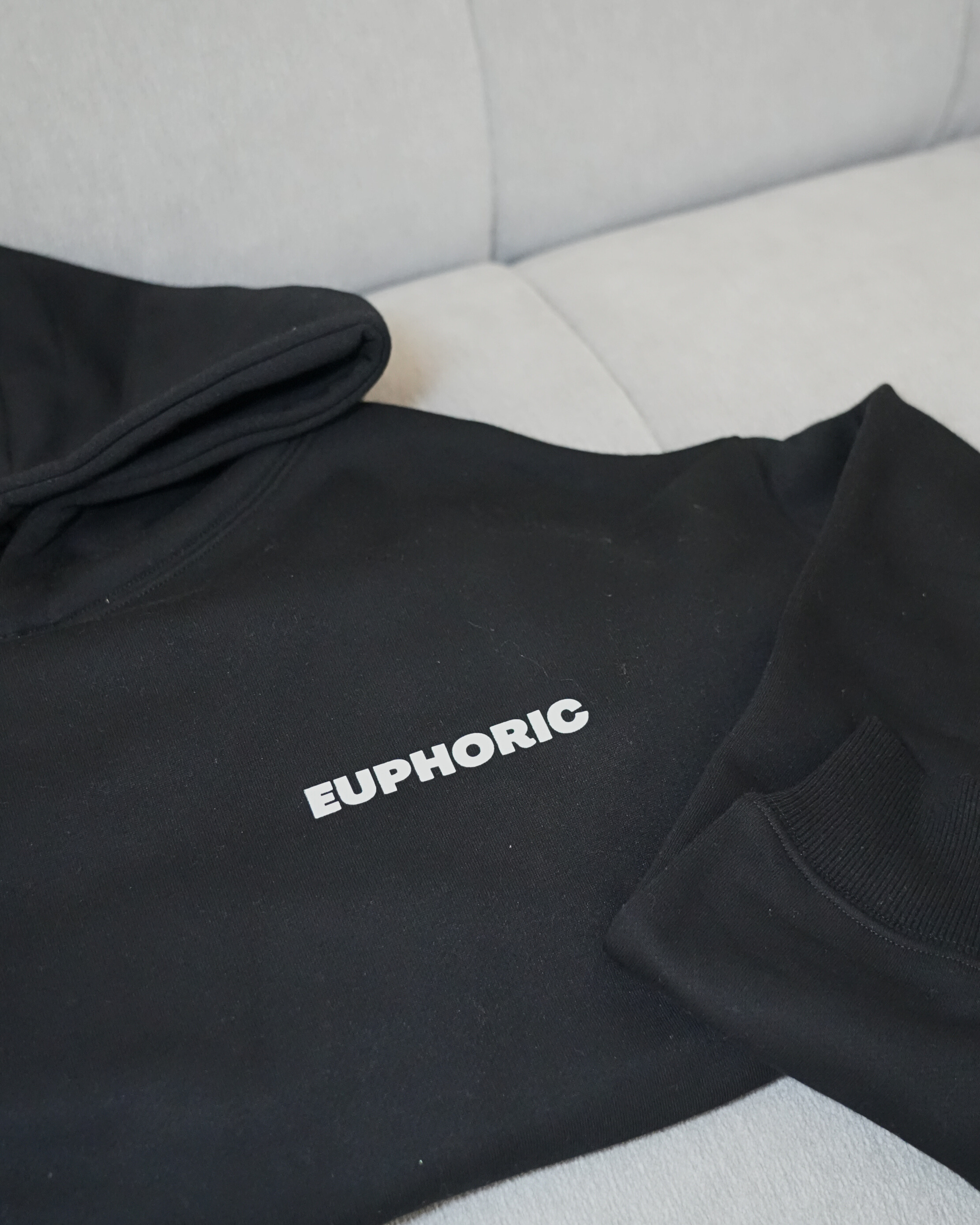 EUPHORIC ESSENTIAL HOODIE. Dopamine Department (JET BLACK)