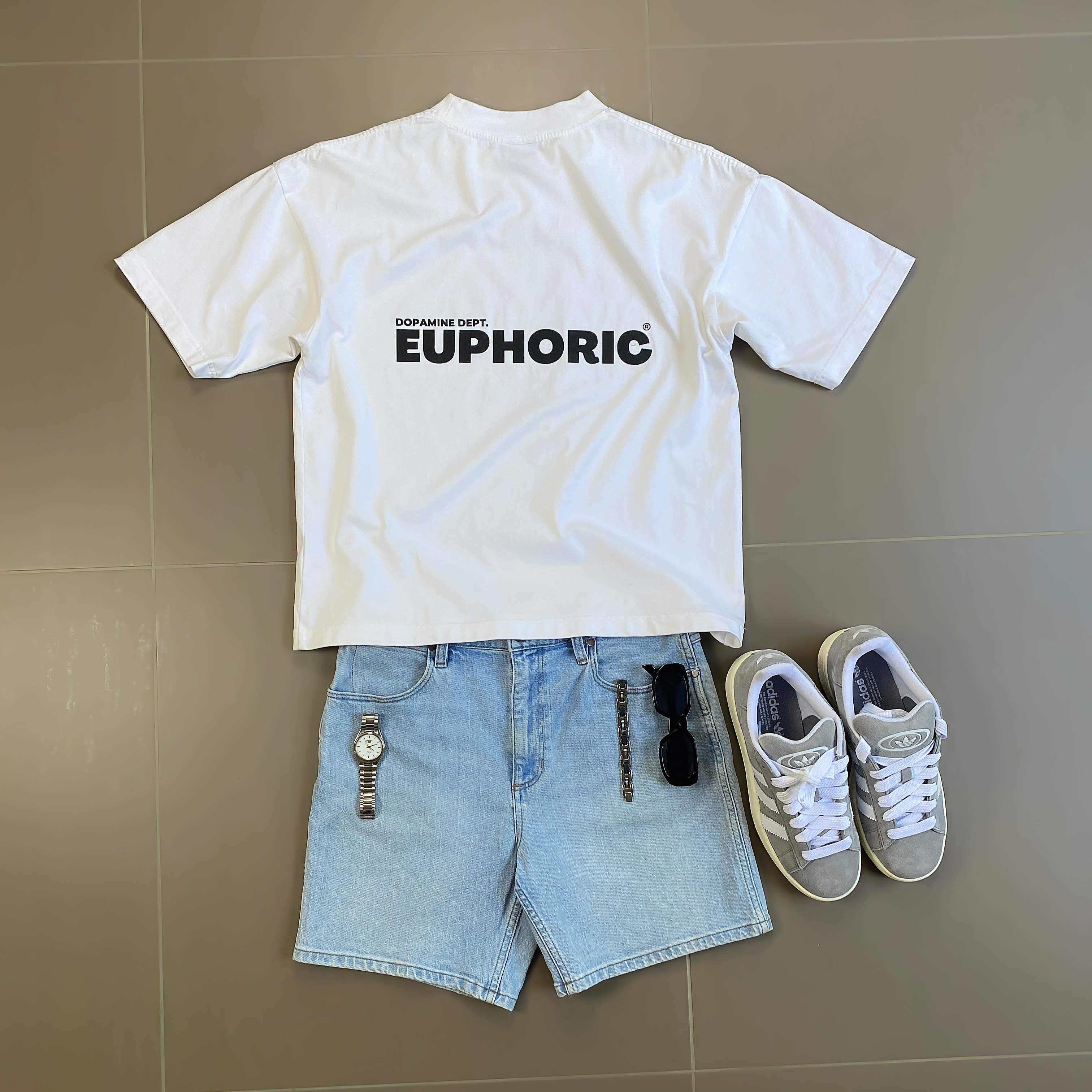 EUPHORIC DOPAMINE DEPARTMENT T-SHIRT (PEARL WHITE)