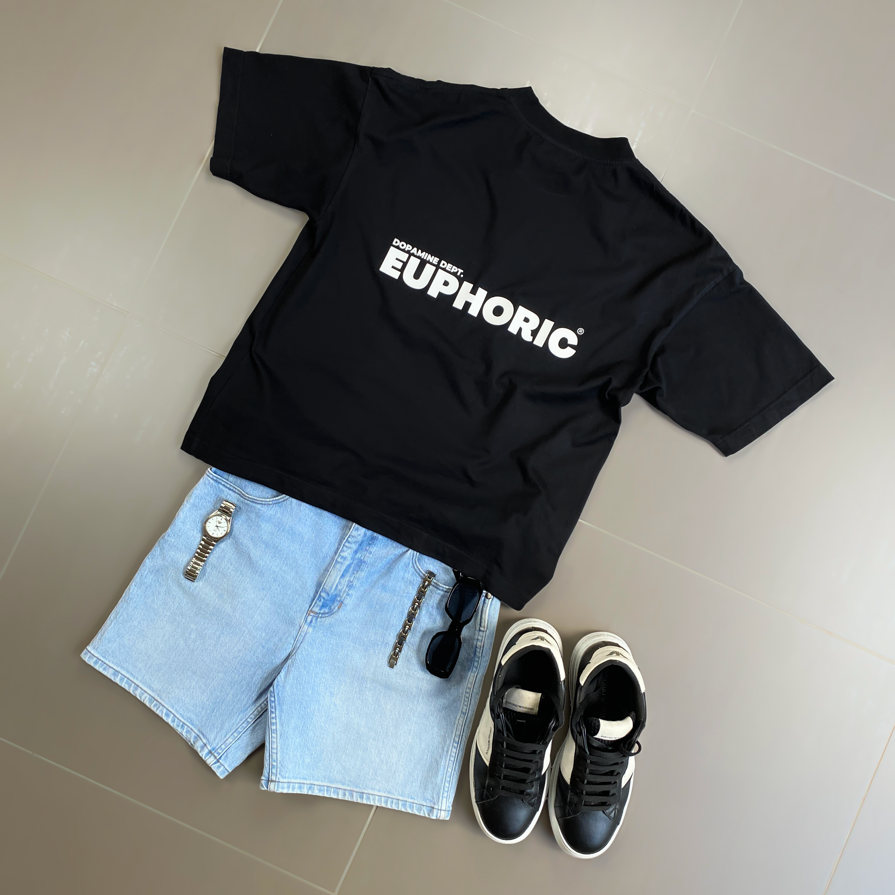 EUPHORIC DOPAMINE DEPARTMENT T-SHIRT (MIDNIGHT BLACK)