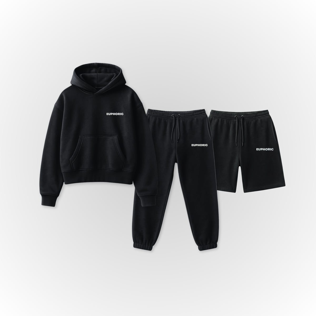 CONJUNTO DE CHÁNDAL EUPHORIC ESSENTIAL (NEGRO AZABACHE)