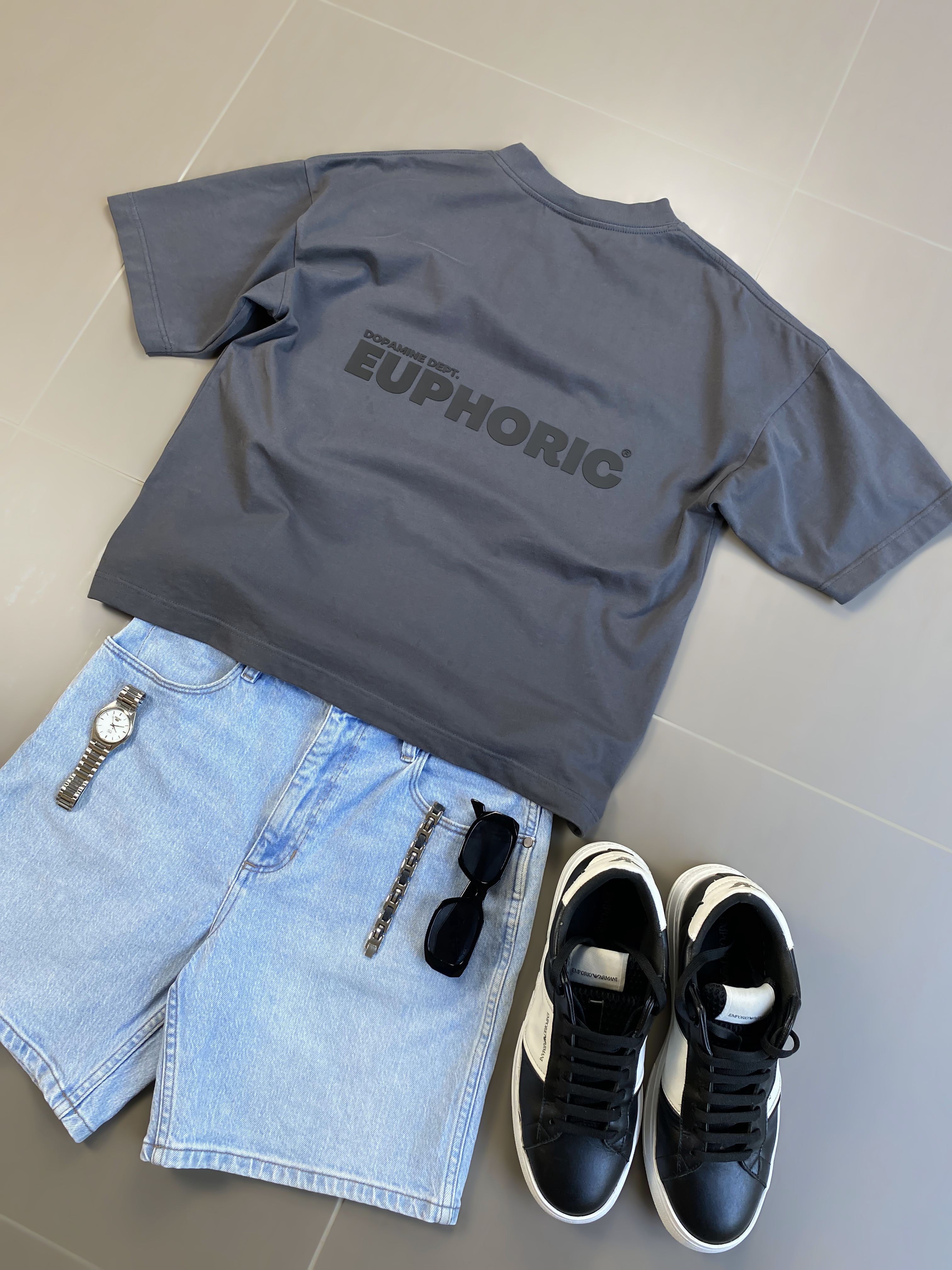 EUPHORIC DOPAMINE DEPT. T-SHIRT (POPPY SEED GREY)