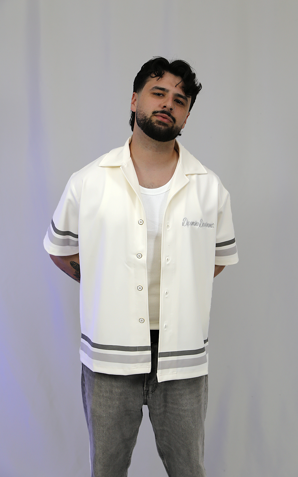 EUPHORIC DOPAMINE DEPT. BUTTON SHIRT (PEARL WHITE)