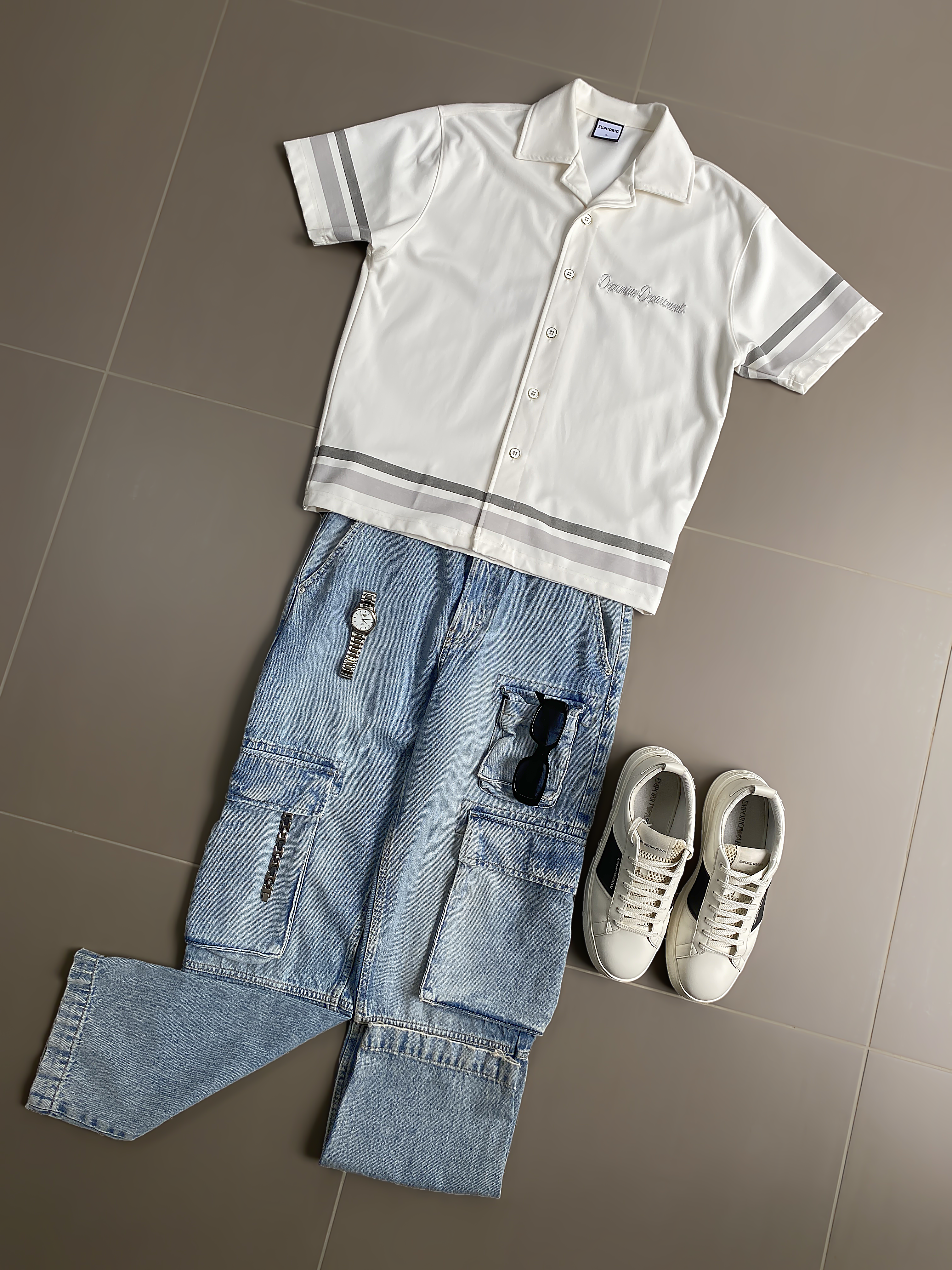 EUPHORIC DOPAMINE DEPT. BUTTON SHIRT (PEARL WHITE)