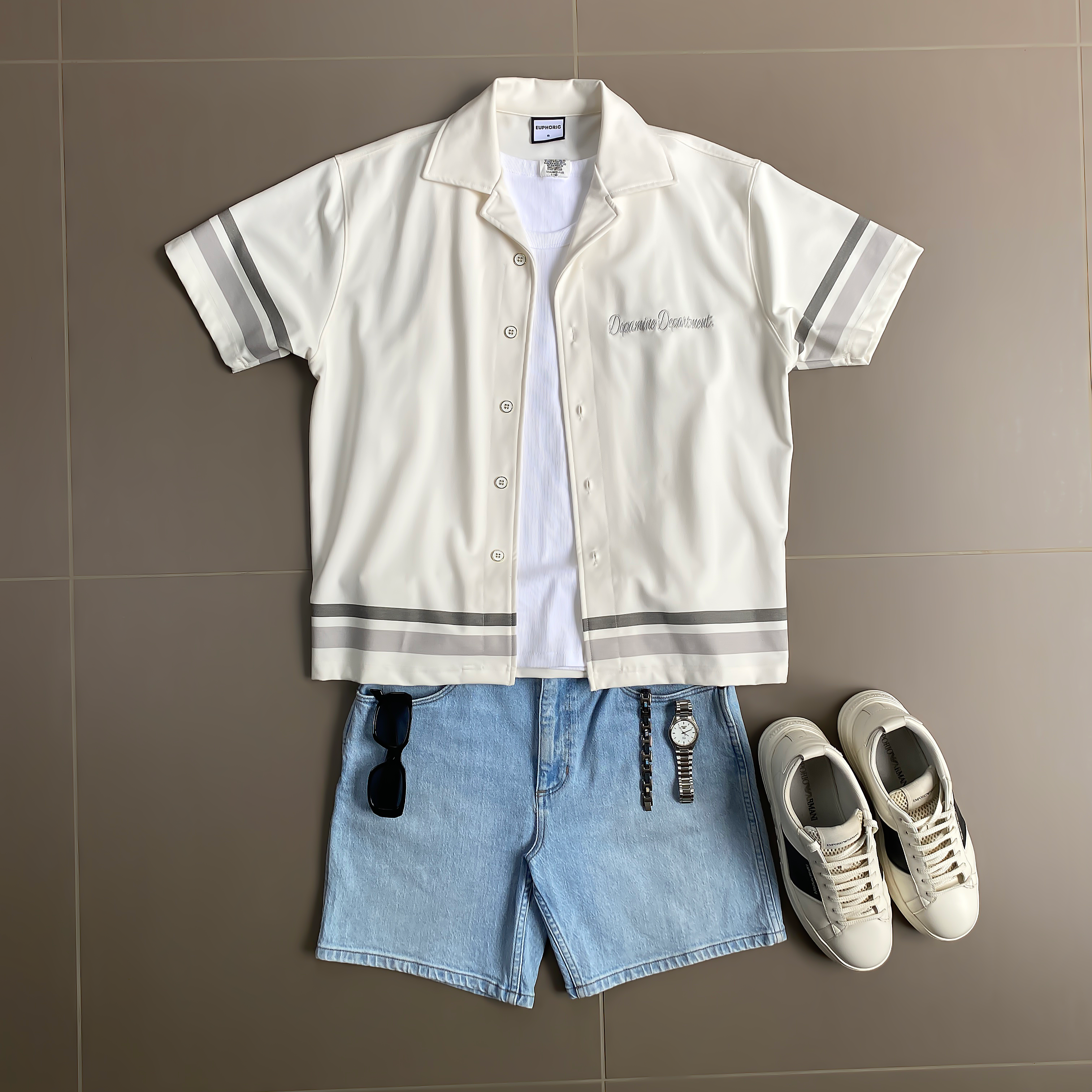 EUPHORIC DOPAMINE DEPT. BUTTON SHIRT (PEARL WHITE)