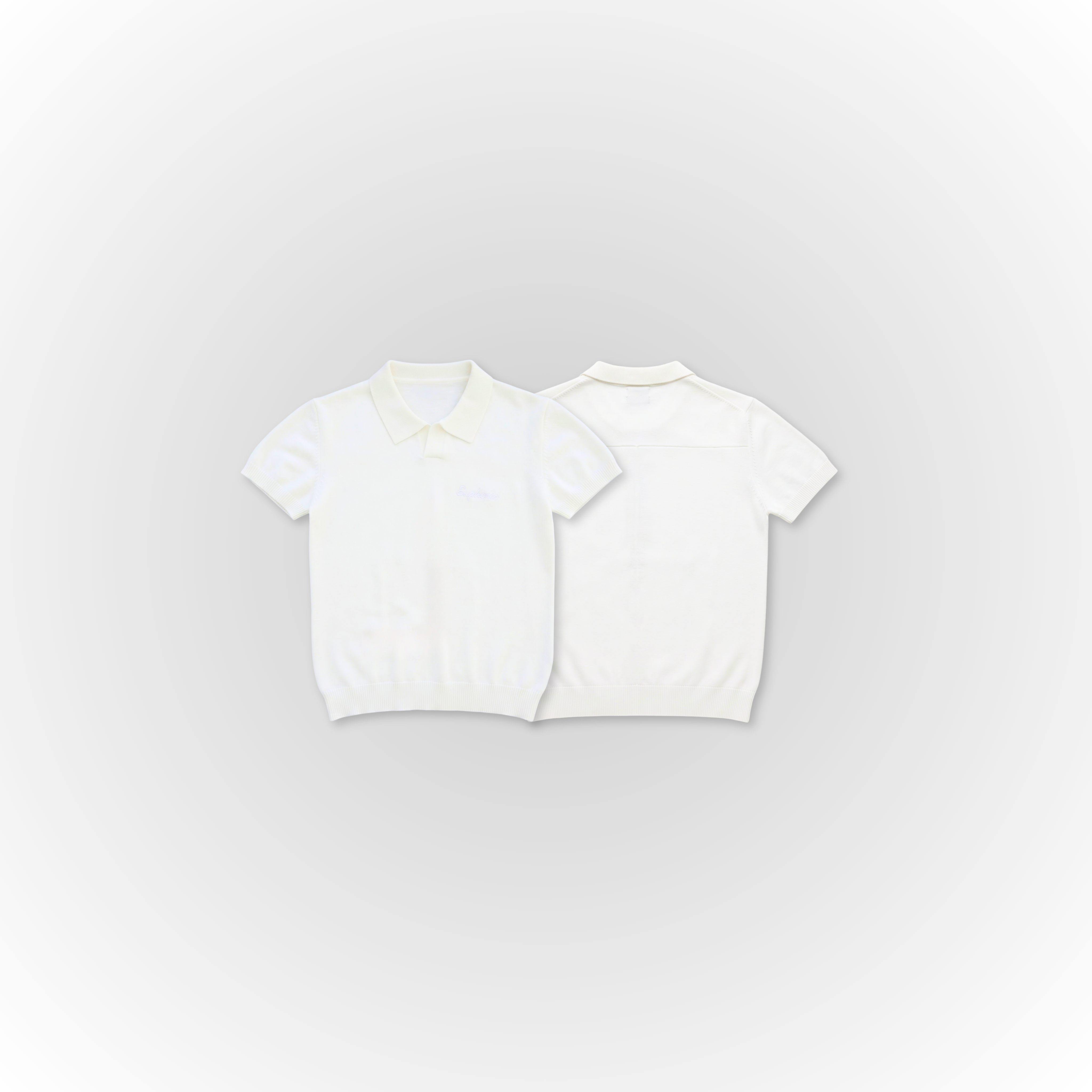 Euphoric Knitted Polo Shirt with a clean grey background