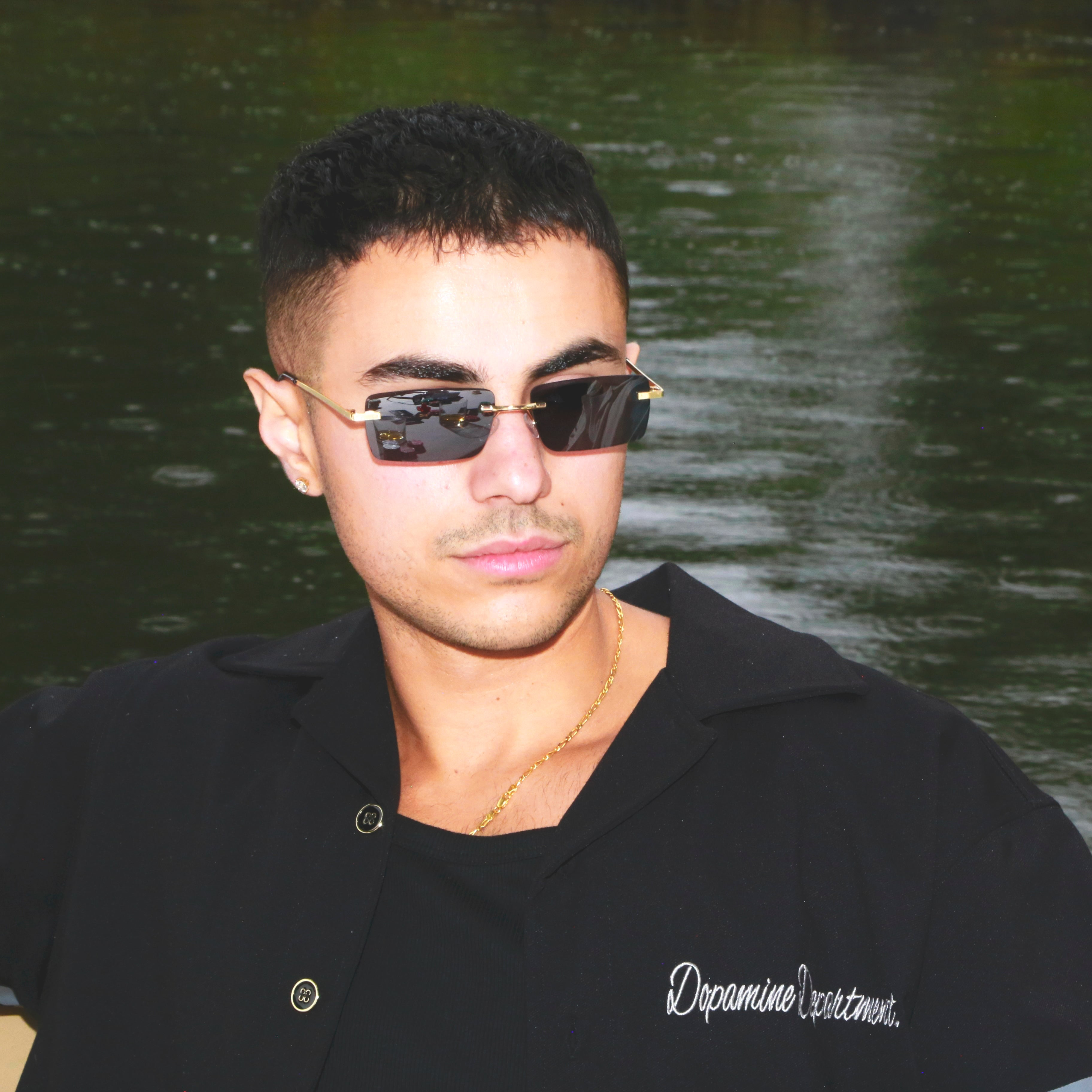 EUPHORIC DOPAMINE DEPT. BUTTON SHIRT (MIDNIGHT BLACK)