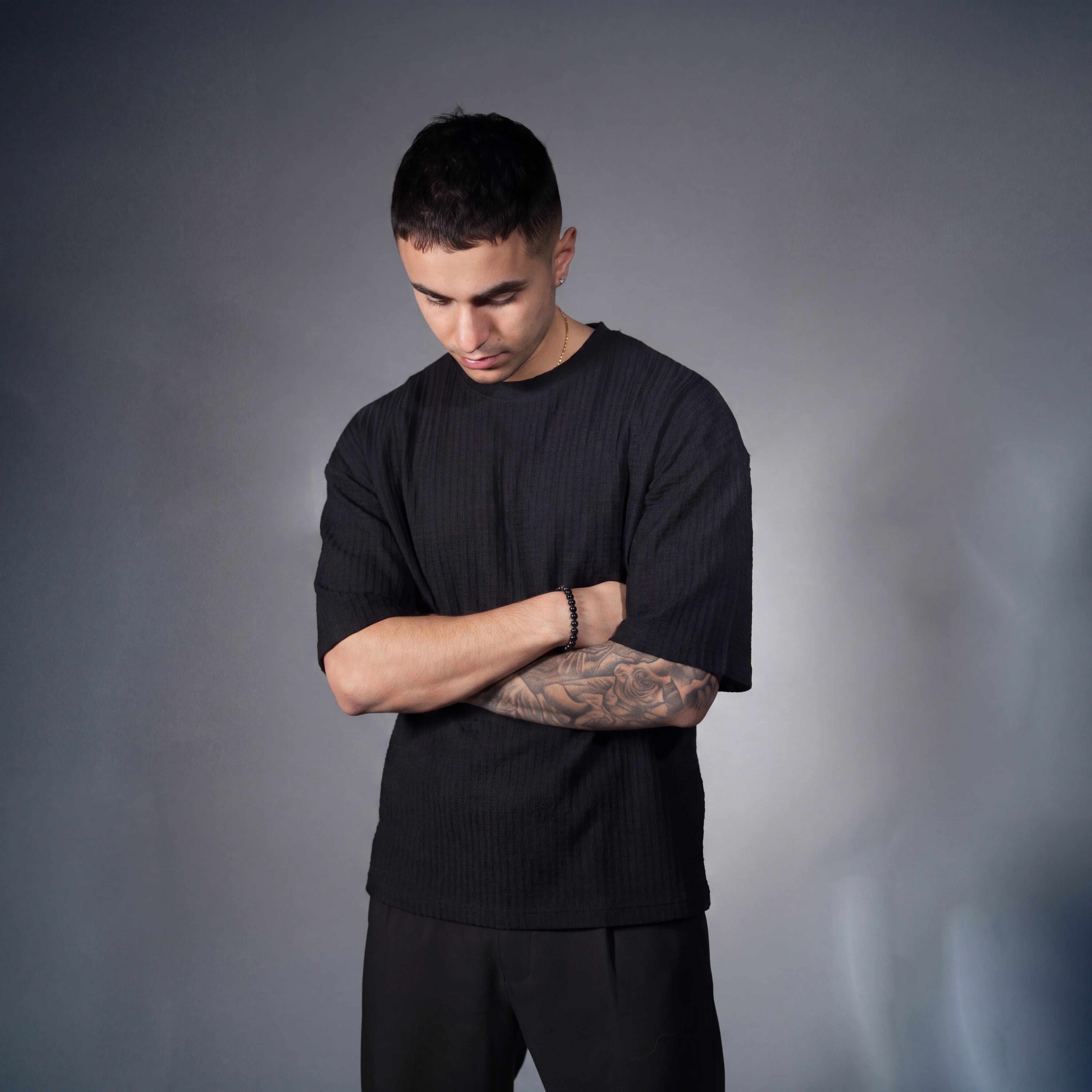 EUPHORIC TEXTURED T-SHIRT (BLACK) - PREORDER